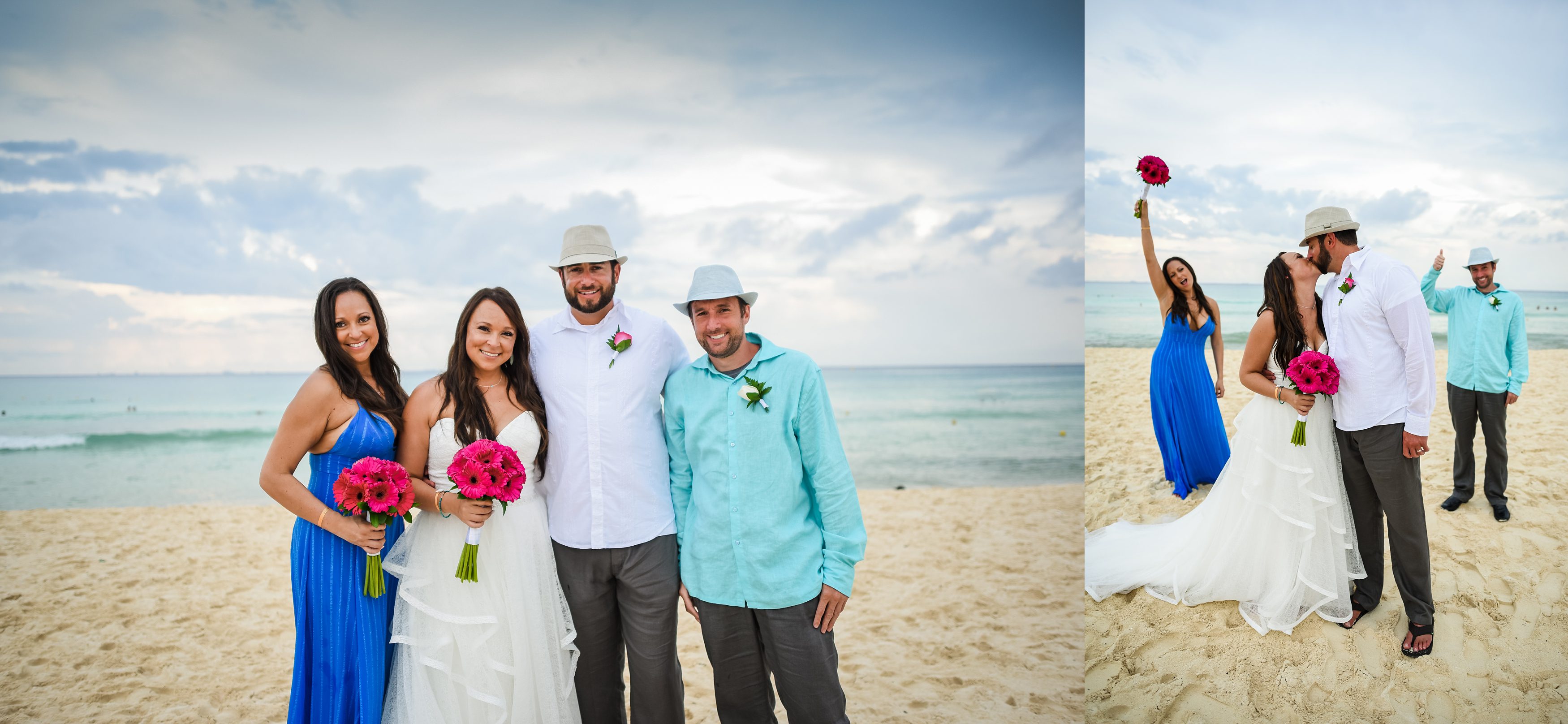 wedding party photos, beach weddings, Cancun weddings