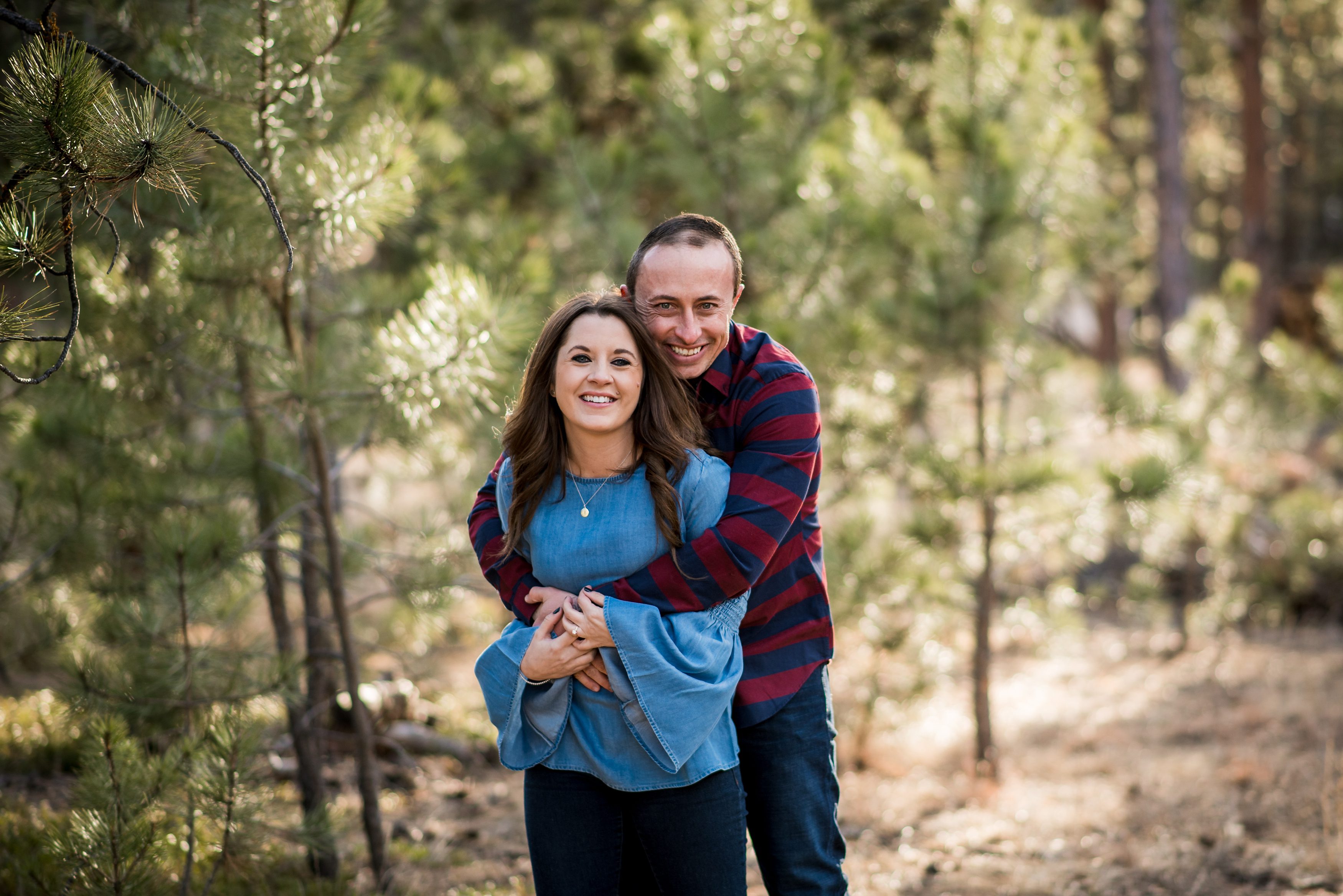 Colorado engagement, engagement session in the trees, Colorado wedding photographers