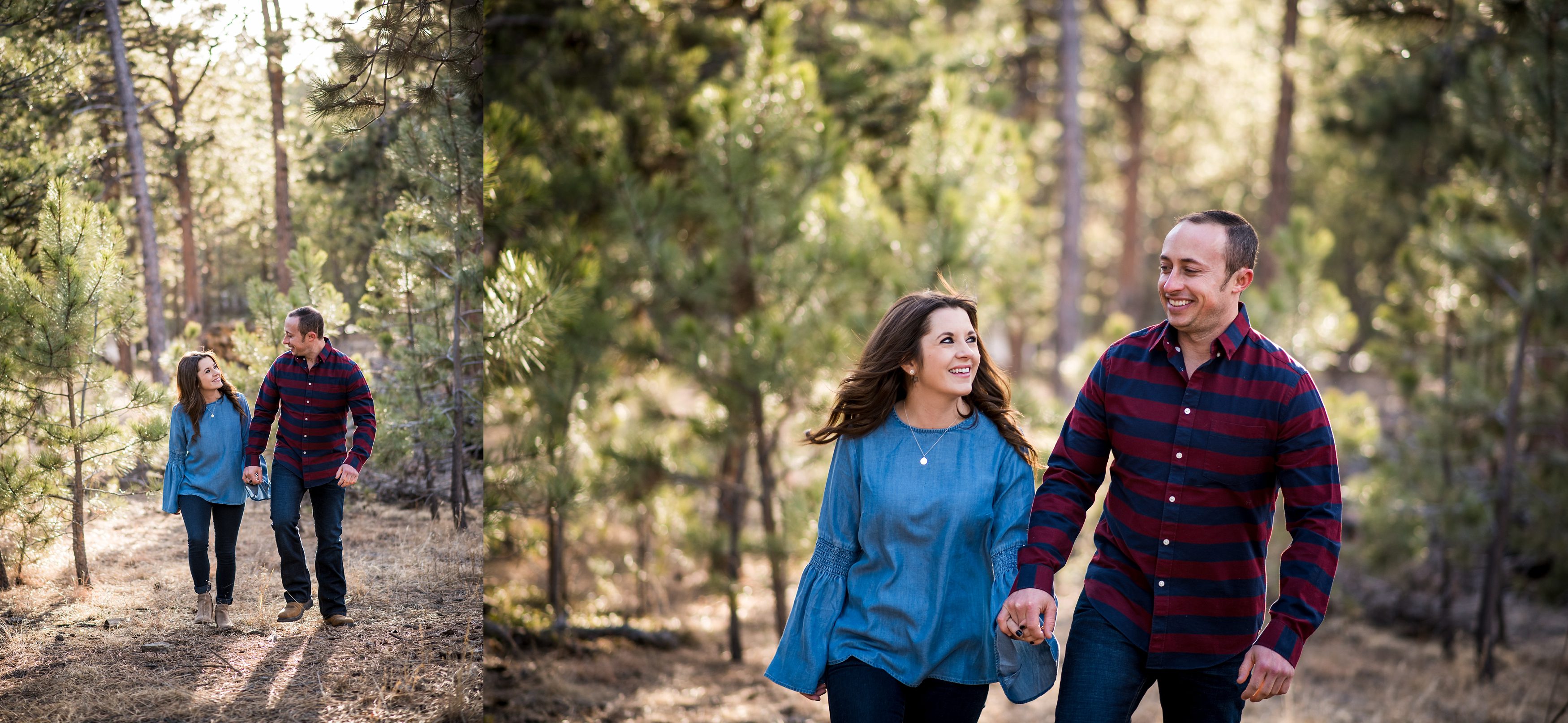 Colorado engagement, engagement session in the trees, Colorado wedding photographers