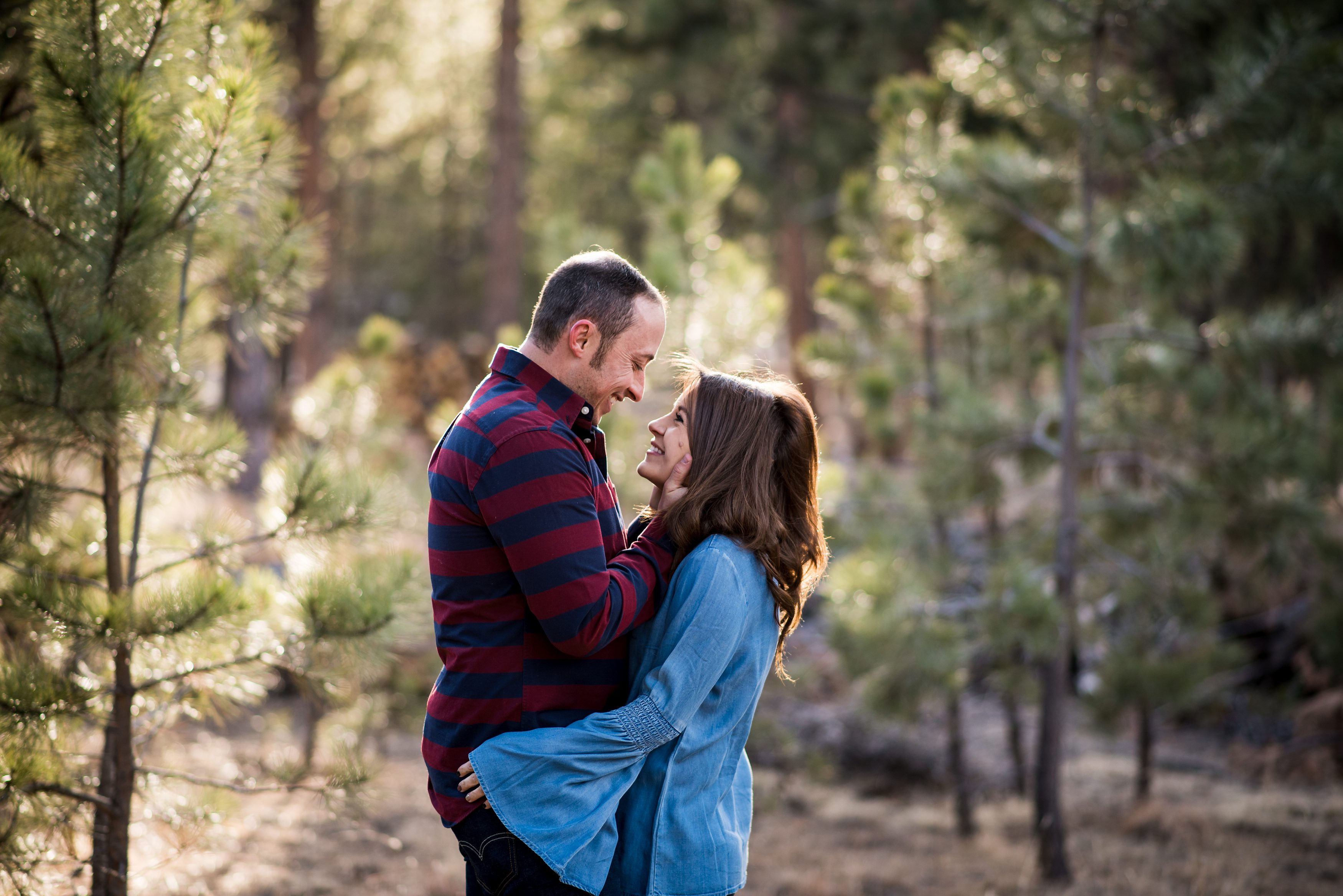 Colorado engagement, engagement session in the trees, Colorado wedding photographers