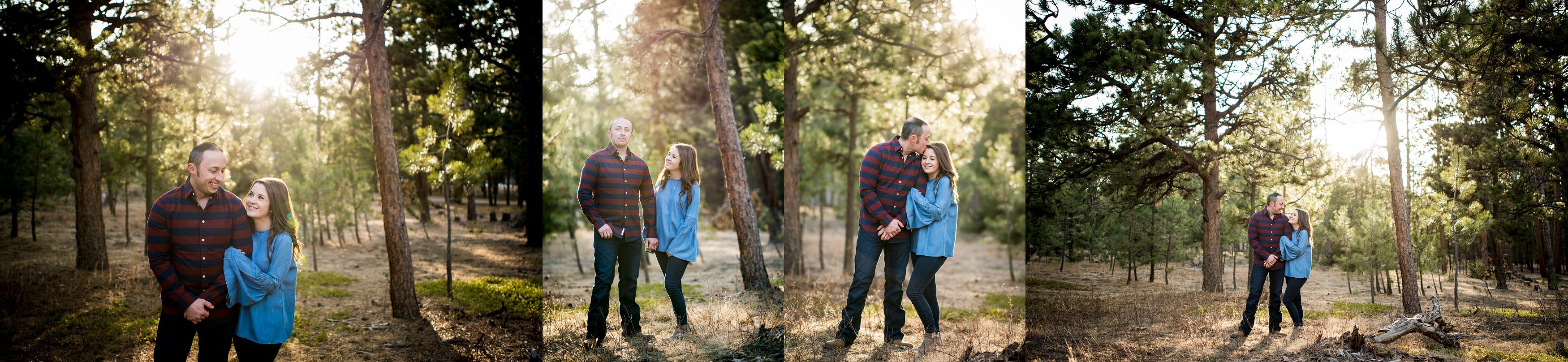 Colorado engagement, engagement session in the trees, Colorado wedding photographers