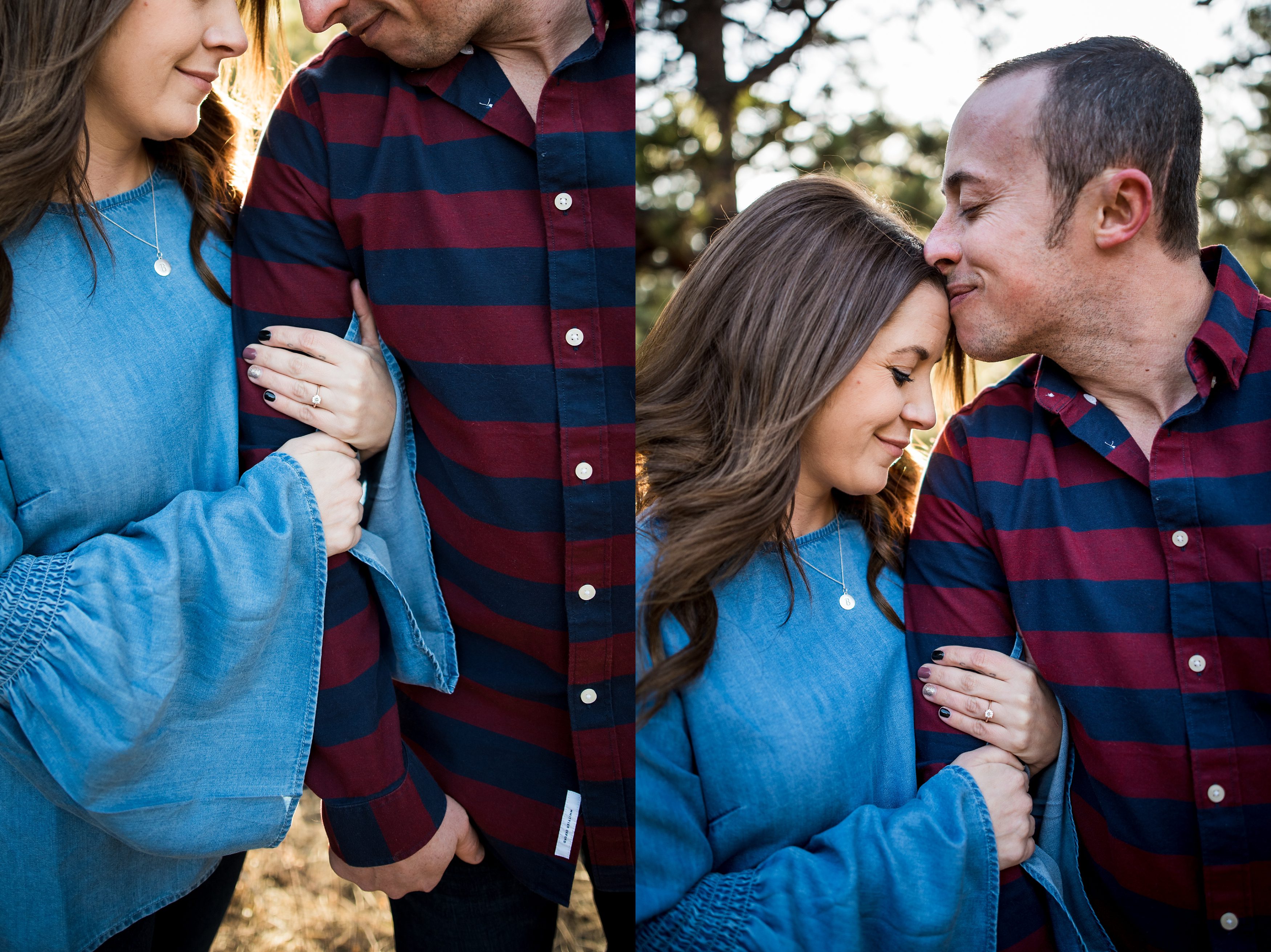 Colorado engagement, engagement session in the trees, Colorado wedding photographers