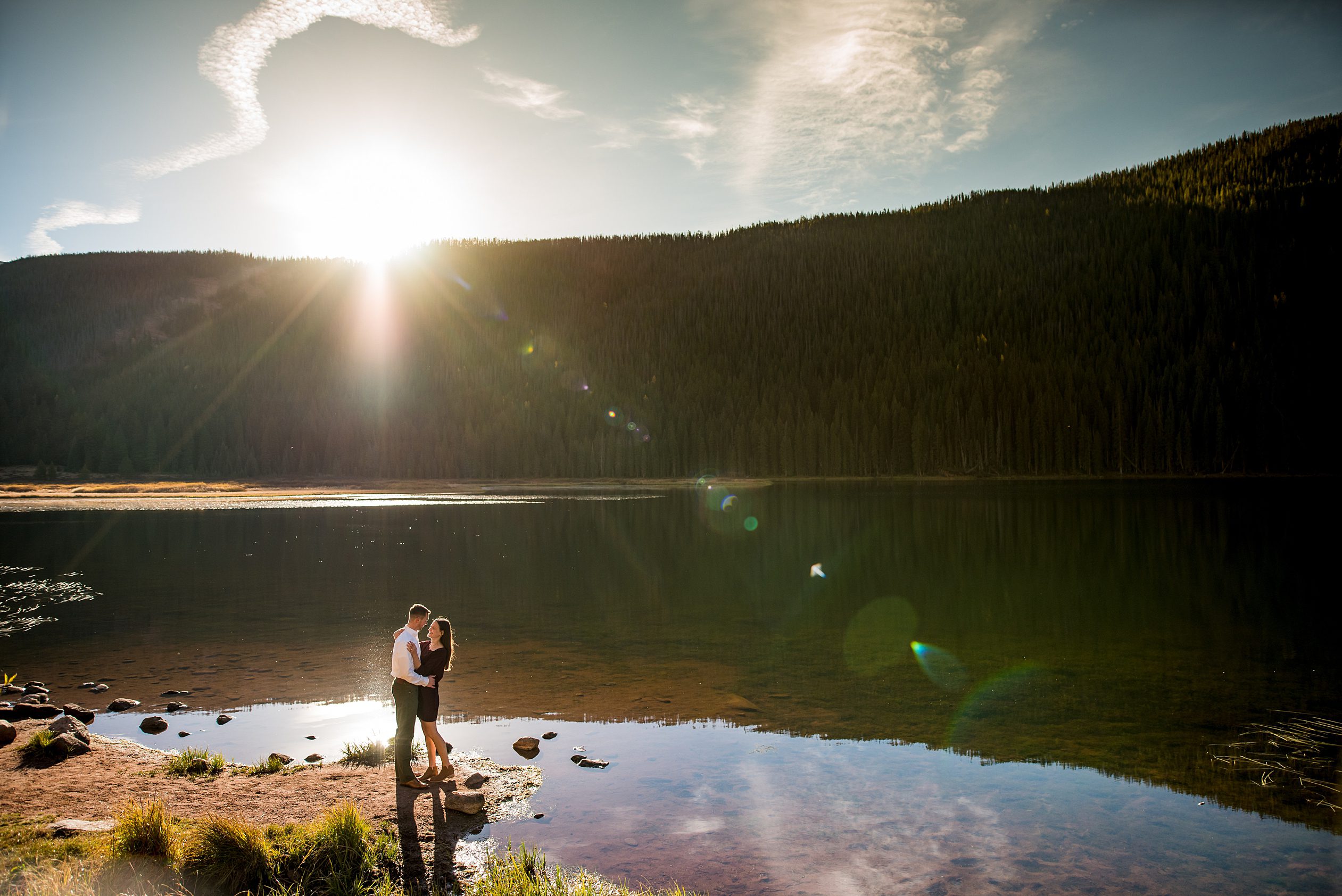 Engagement photos at Piney Lake, Colorado