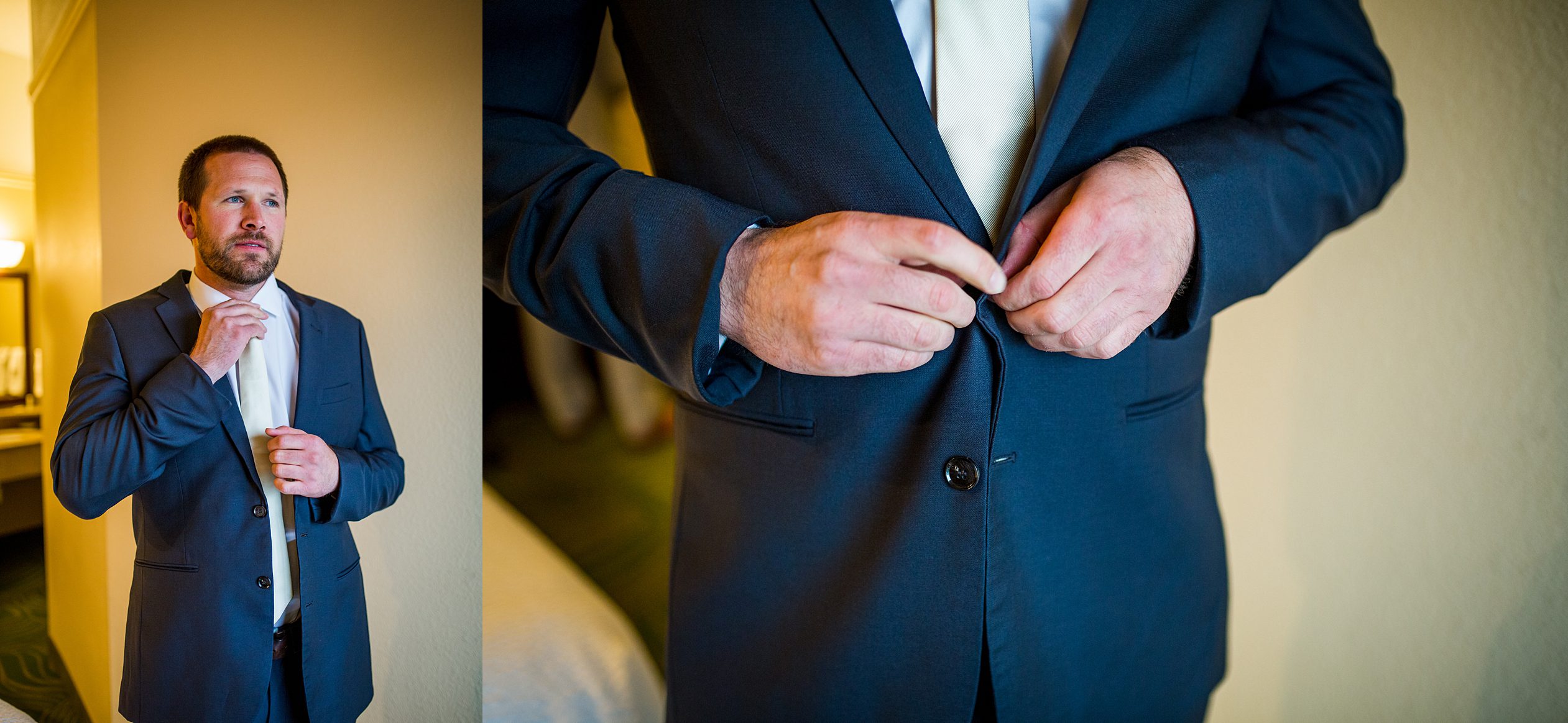groom getting ready in Colorado
