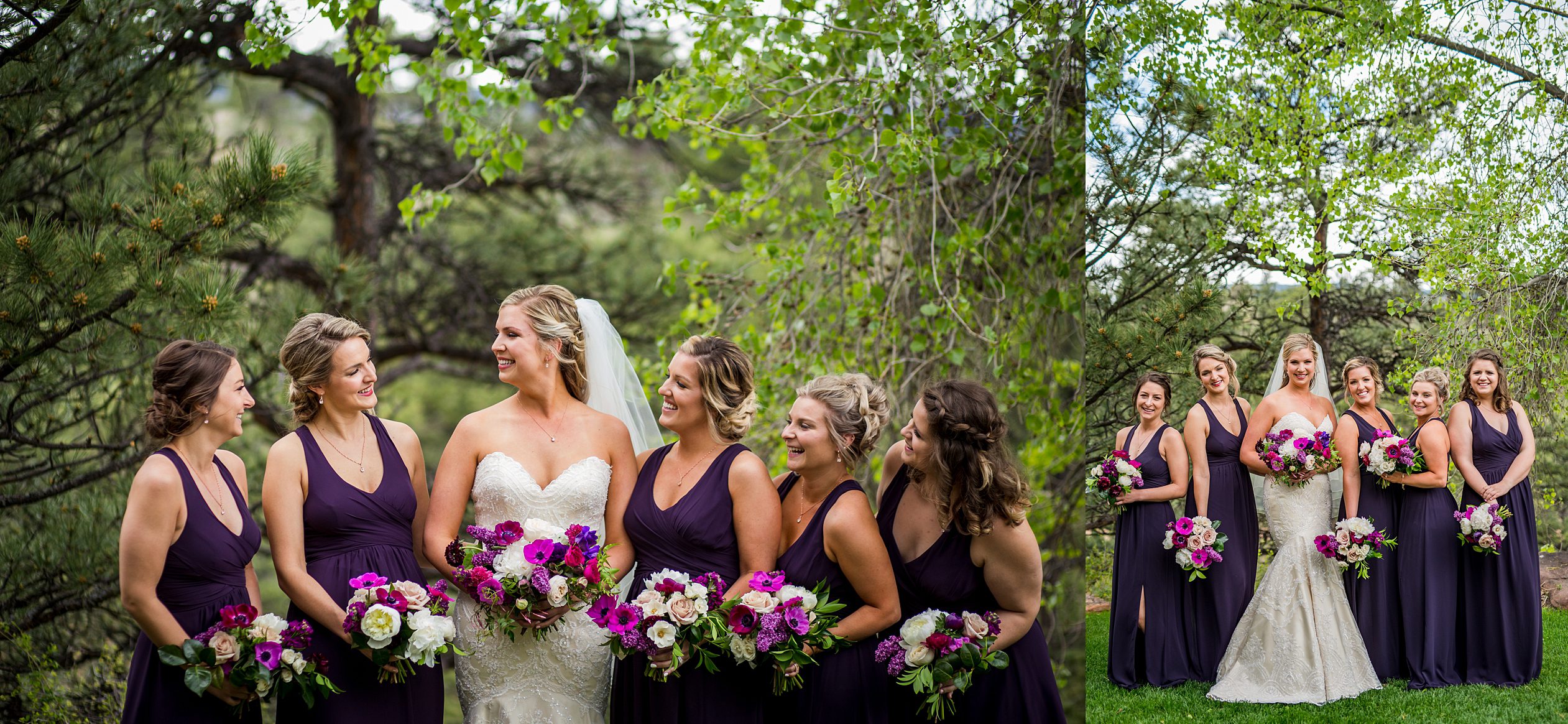 bridesmaids having fun at the Colorado wedding venue