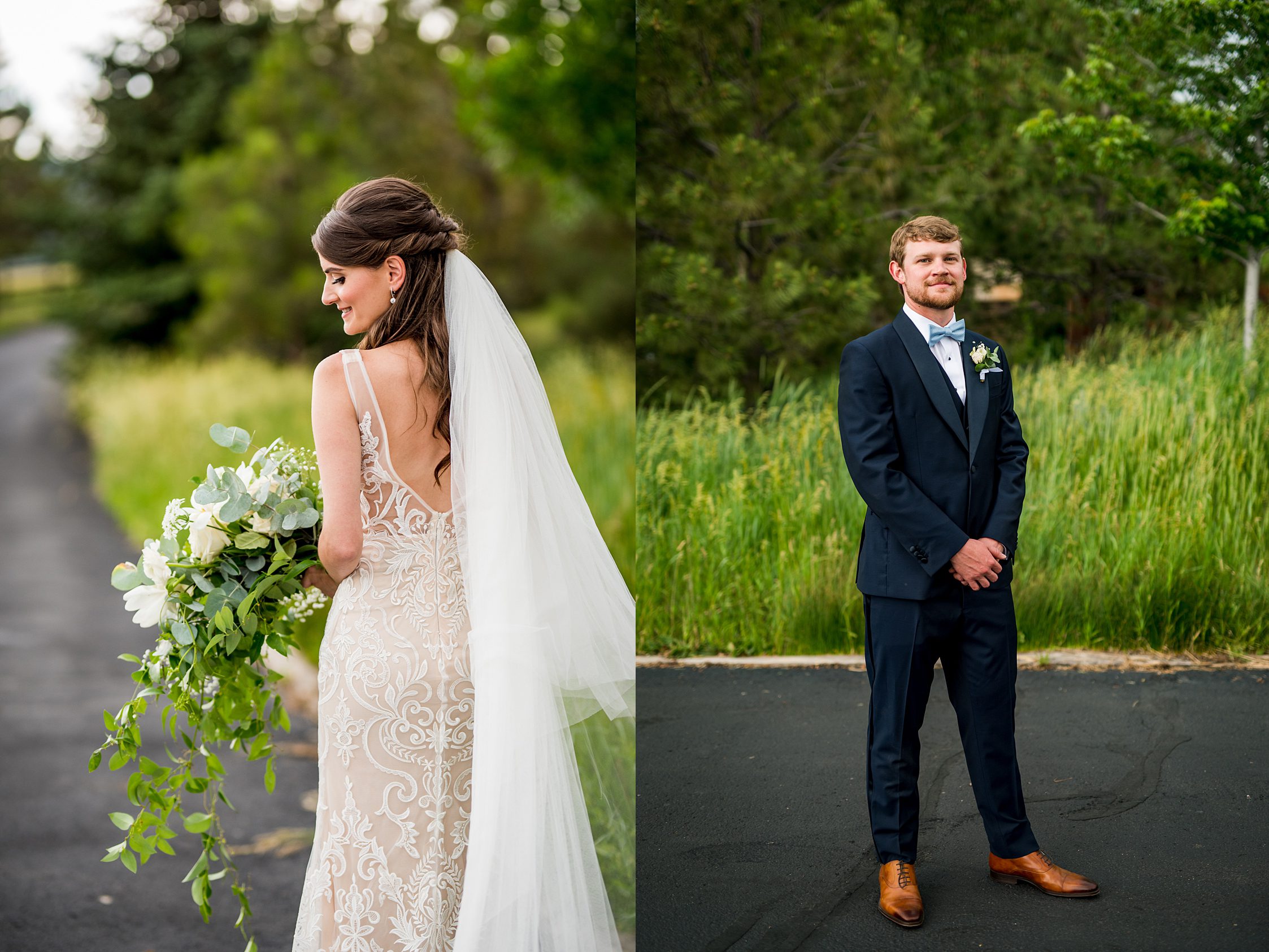 bride and groom at colorado wedding