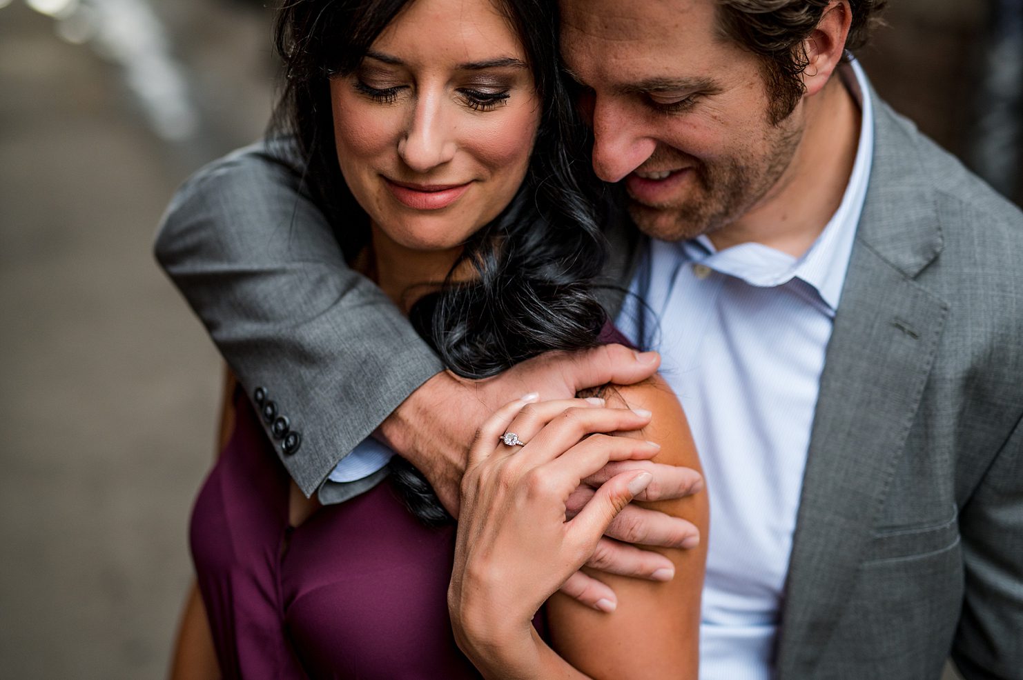 couple having their engagement photos done in Denver