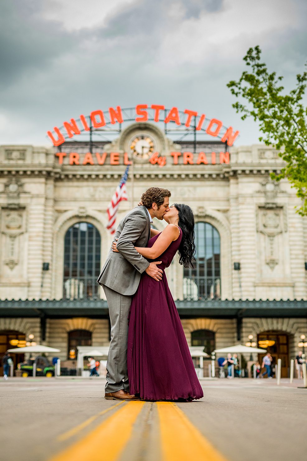 engagement session at union station in Denver