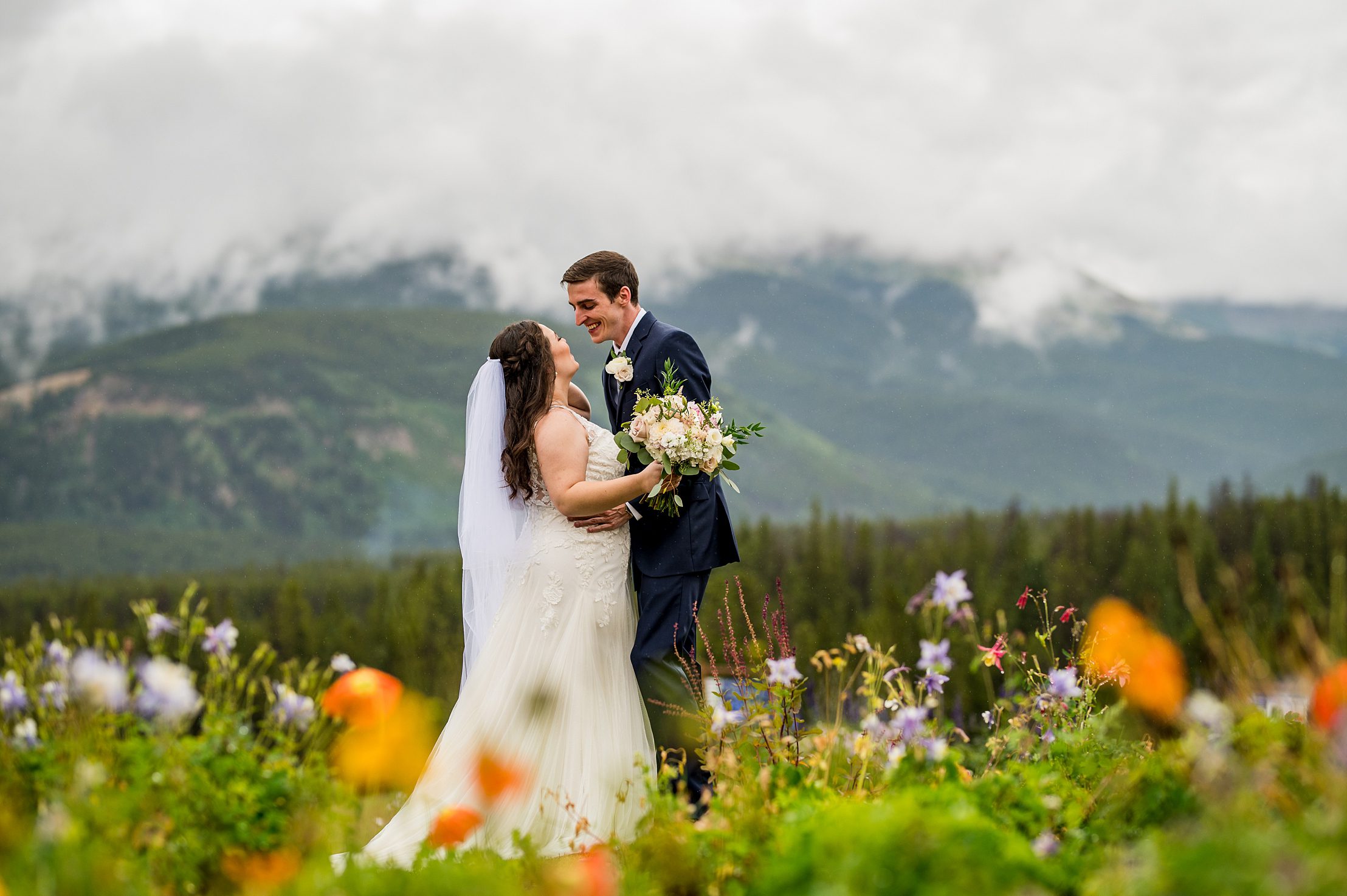 flowers and mountains at Ten Mile Station