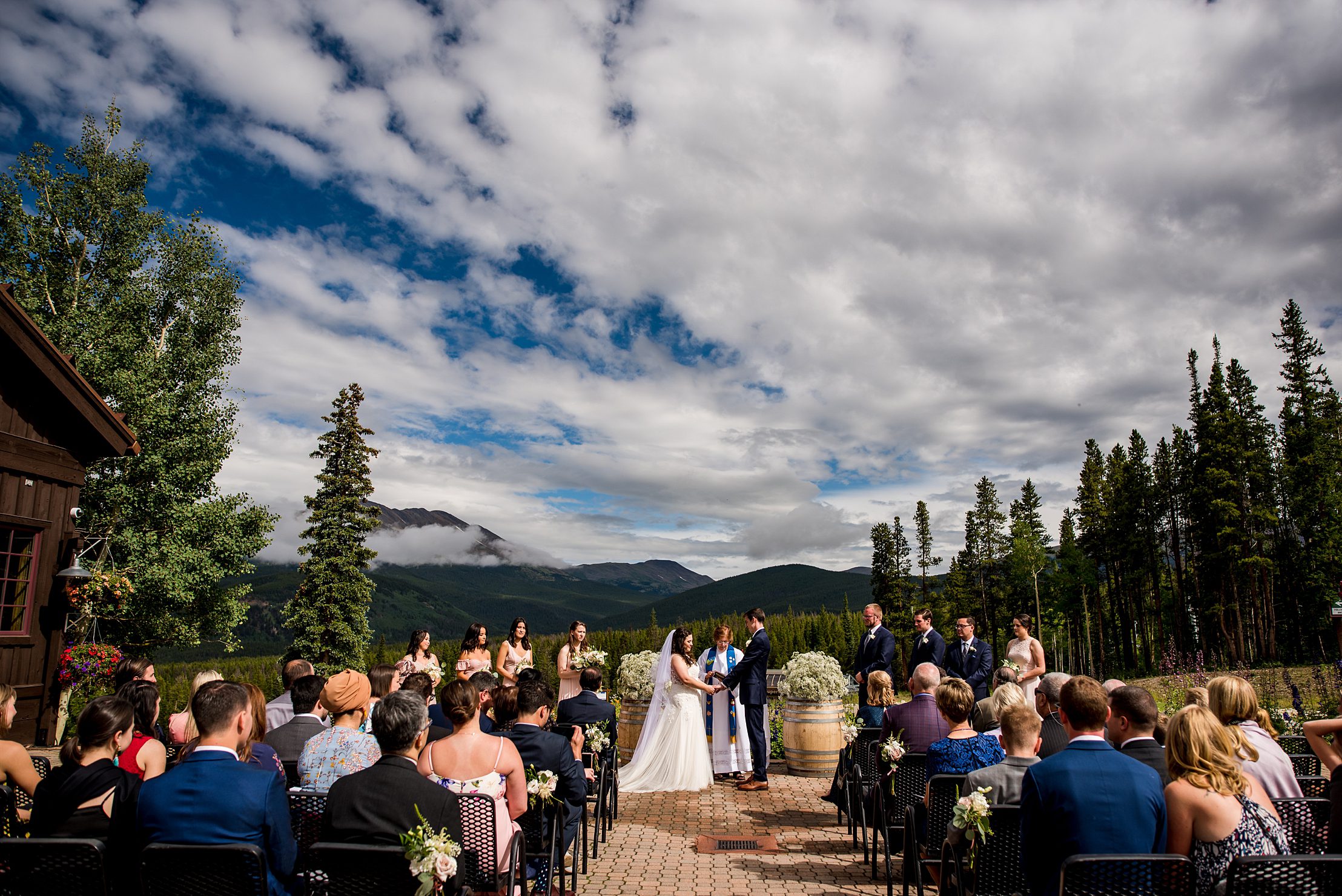 wedding ceremony at Ten Mile Station, Breckenridge wedding Venue