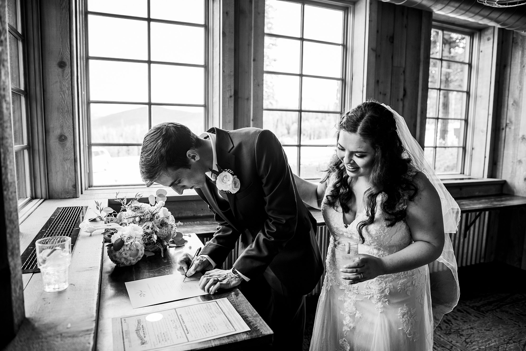signing the marriage license in Colorado