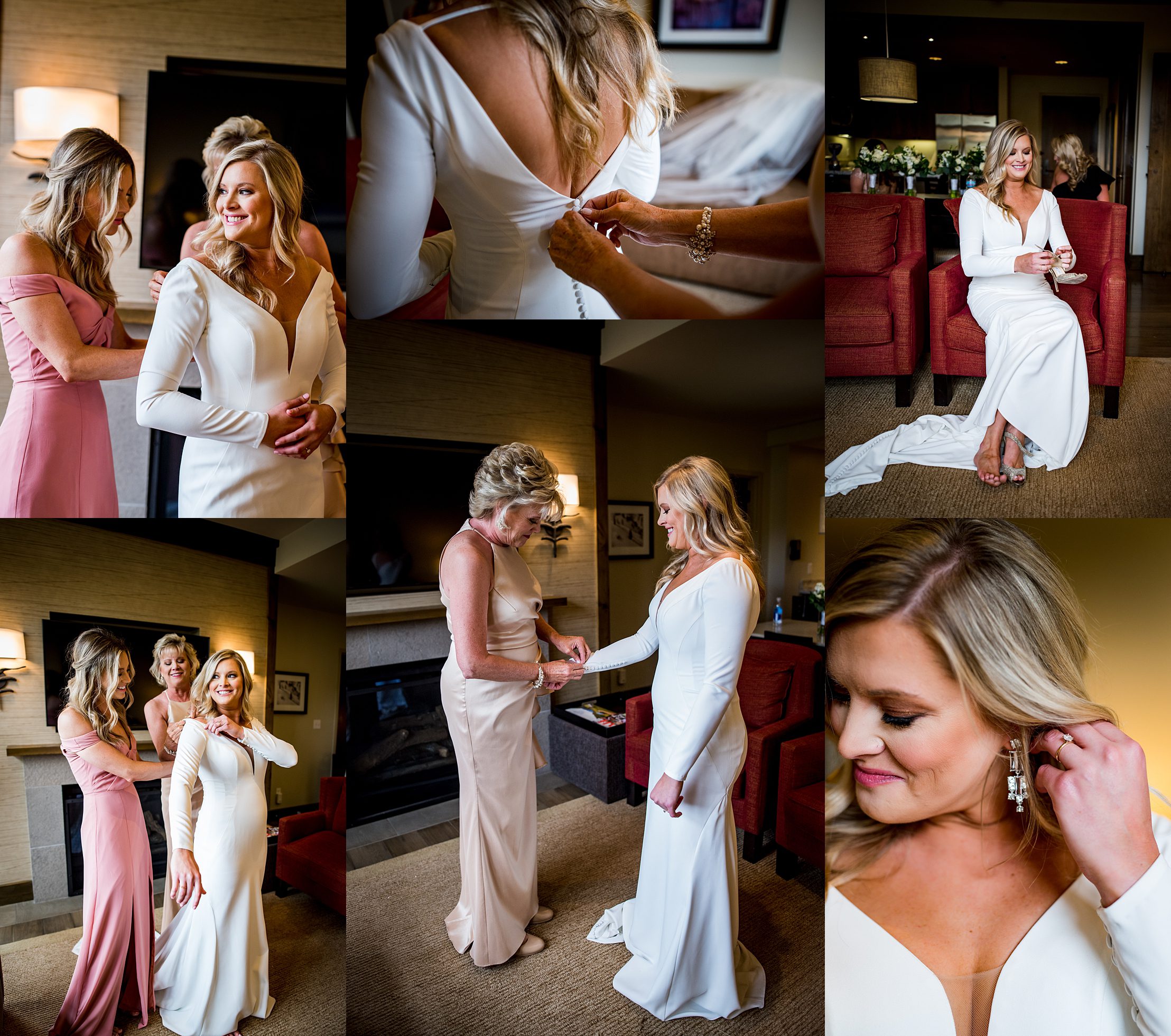 Colorado bride getting ready for her Vail mountain wedding