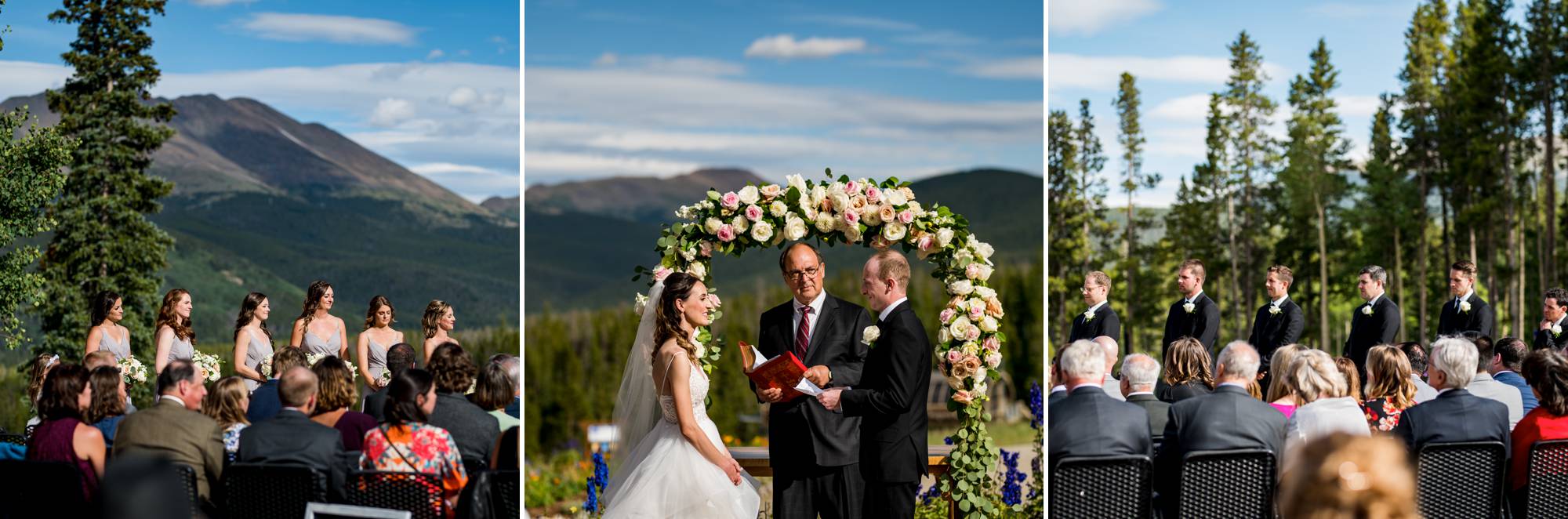 bride and groom say their vows at Ten Mile Station