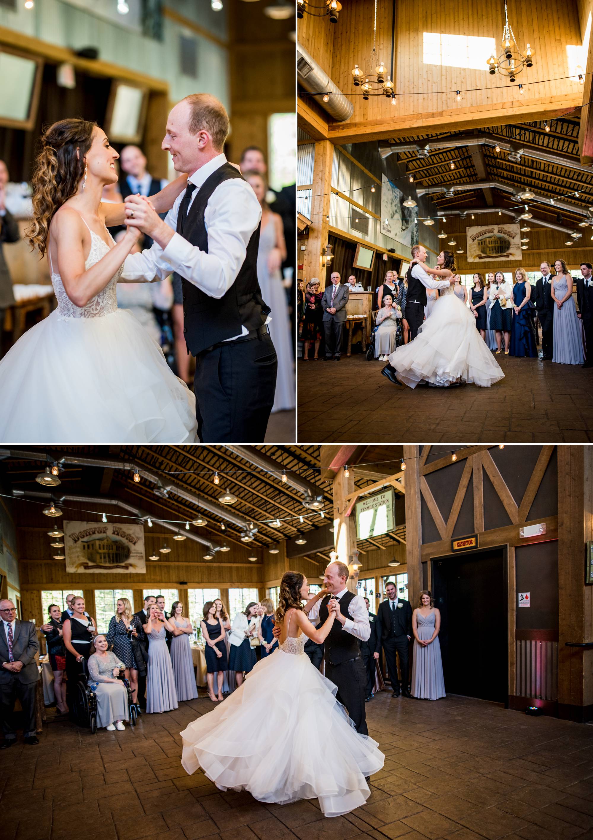 bride and groom have their first dance