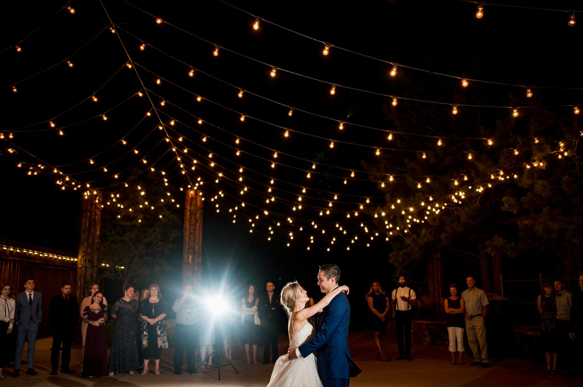 first dance outside at spruce mountain ranch in Colorado 