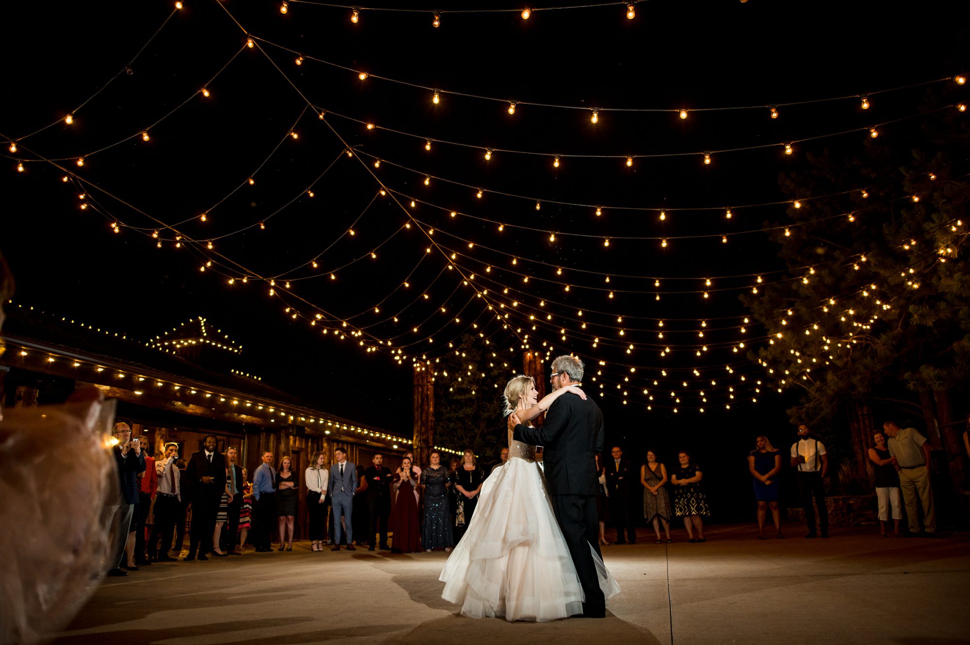 bride has a dance with her father in Colorado