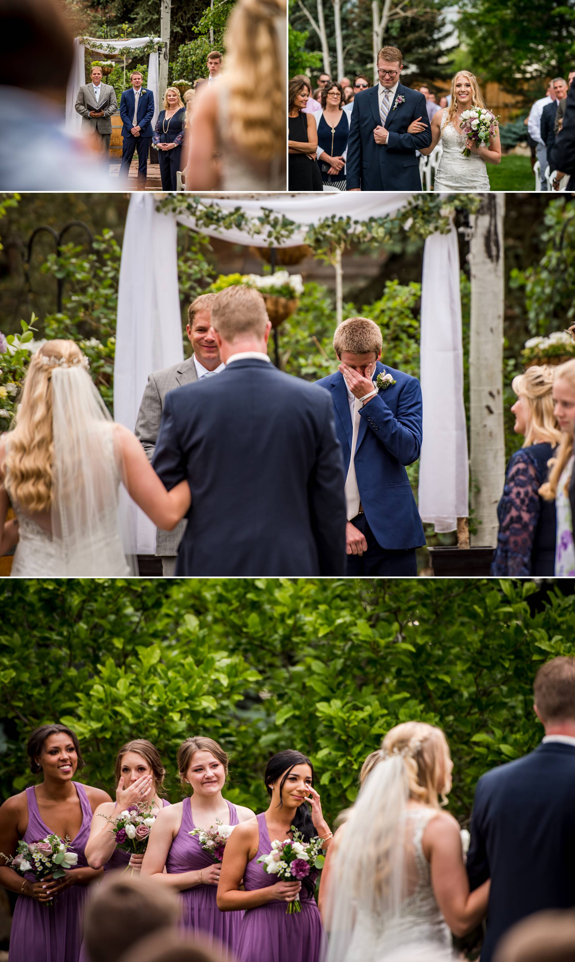 bride walking down the isle at her Denver, Colorado Wedding