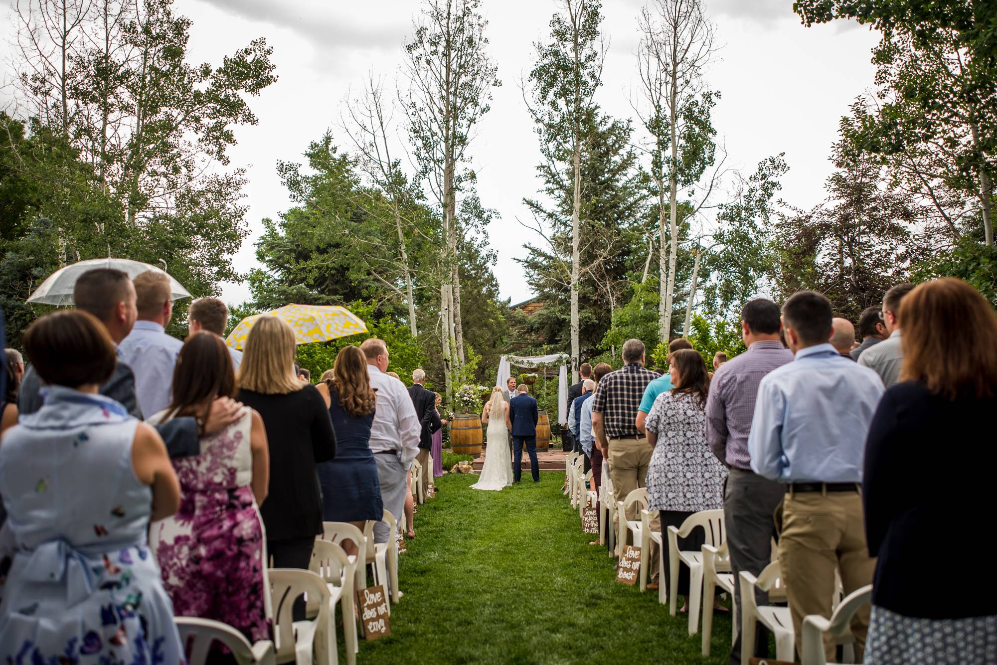 wedding ceremony at church ranch event center