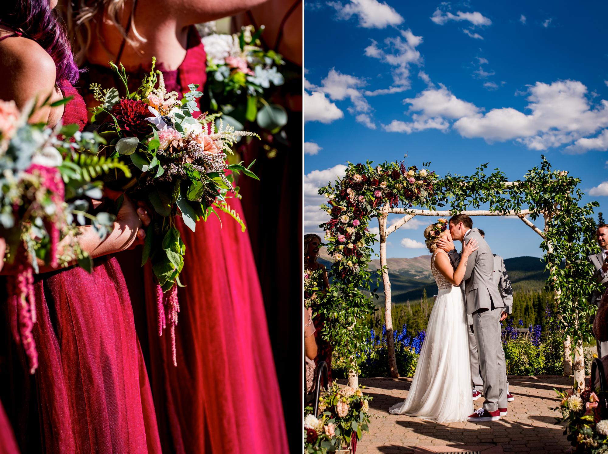 vibrant wedding ceremony at Ten Mile Station/.