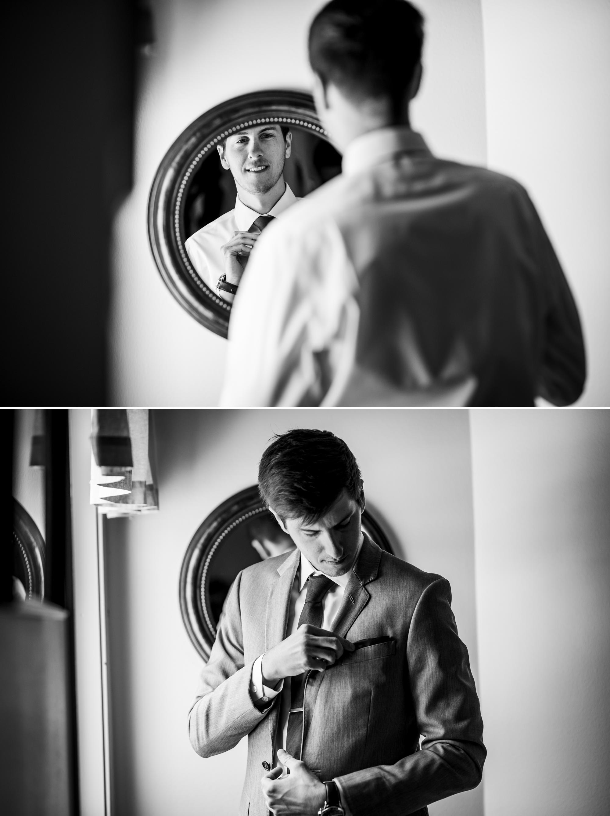 Colorado groom getting ready for his wedding in Breckenridge