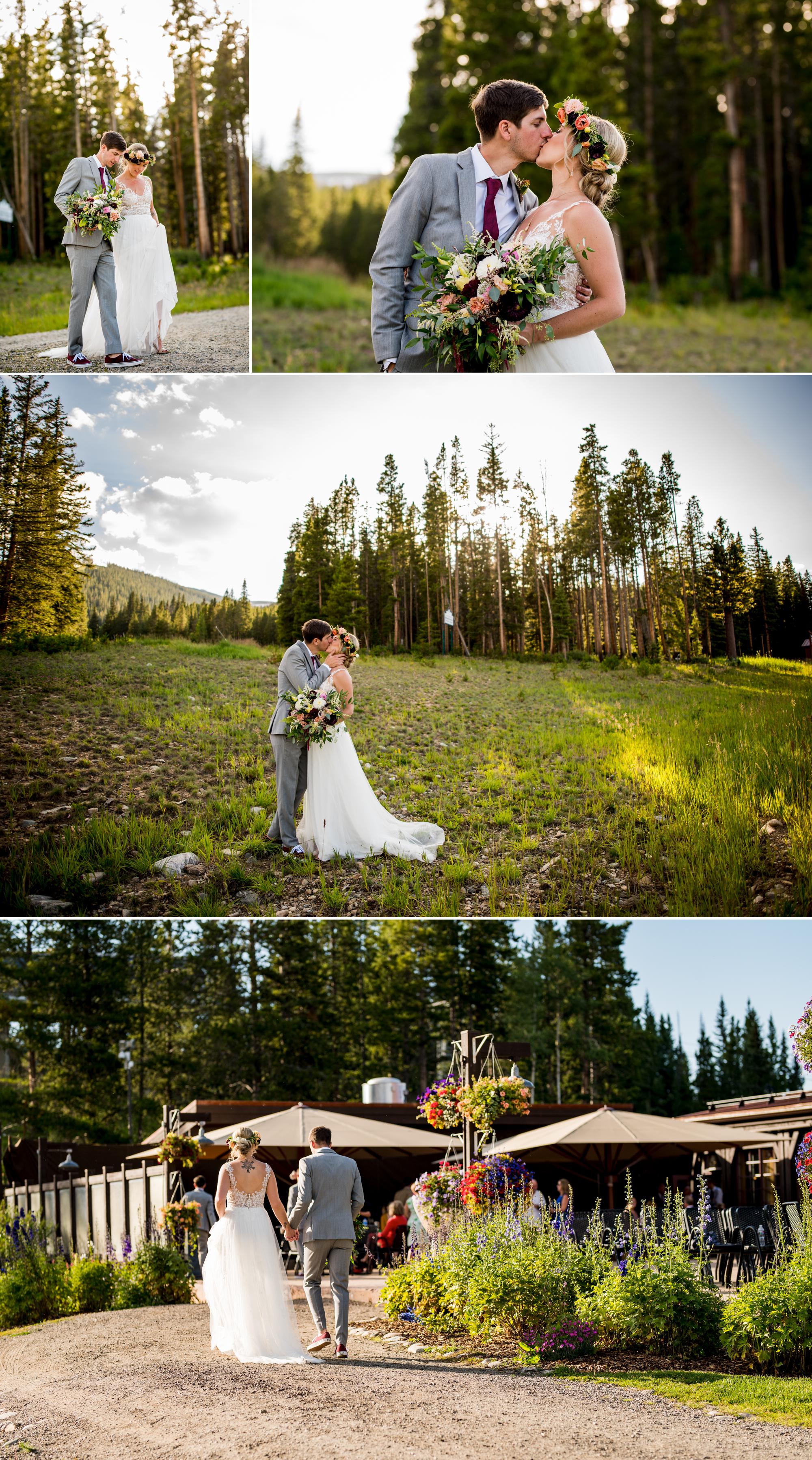 romantic wedding couple at Ten Mile Station