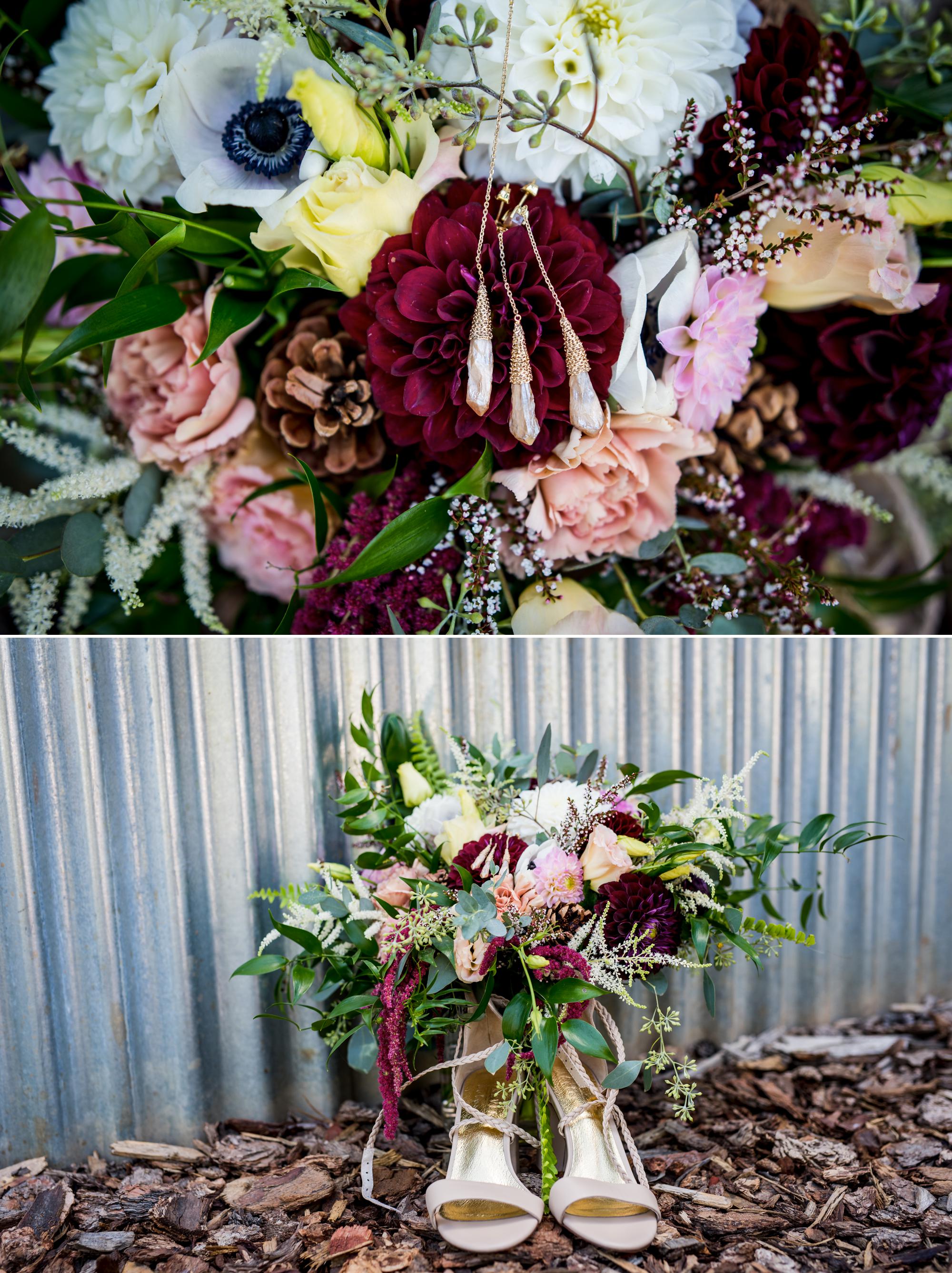 wedding flowers, and shoes at ten mile station