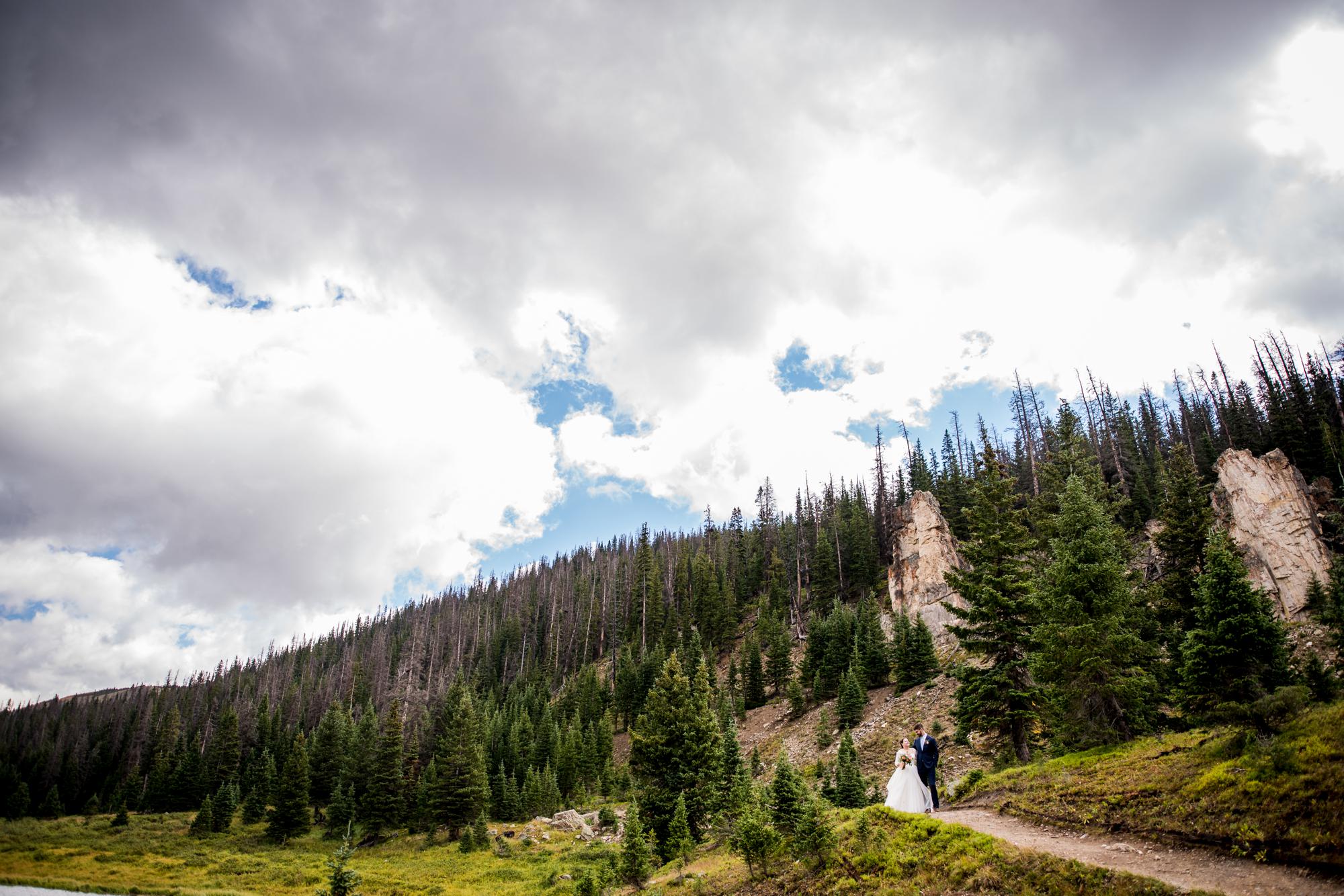 adventure elopement going up the mountain in Colorado