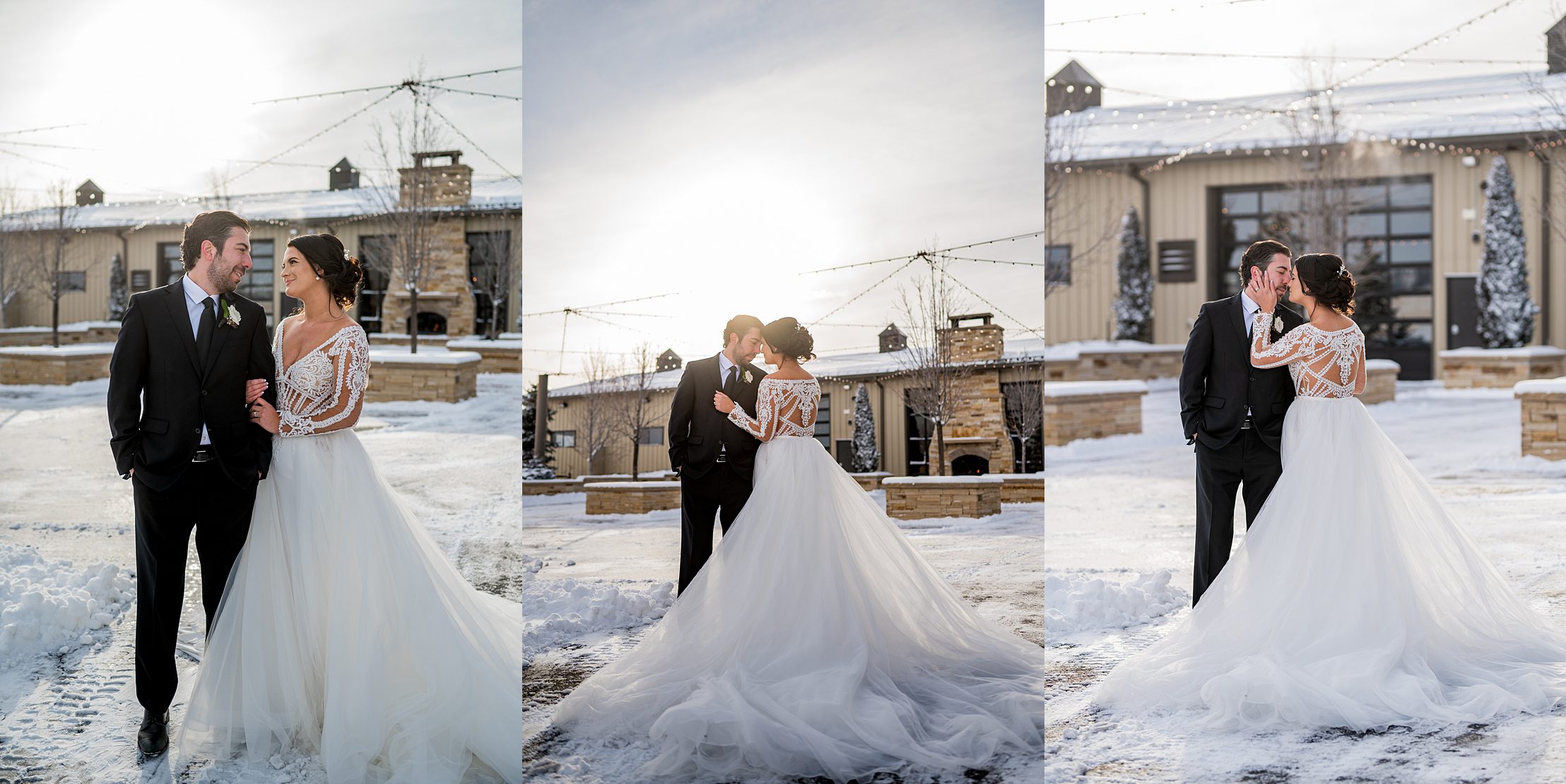 wedding couple at spruce mountain ranch
