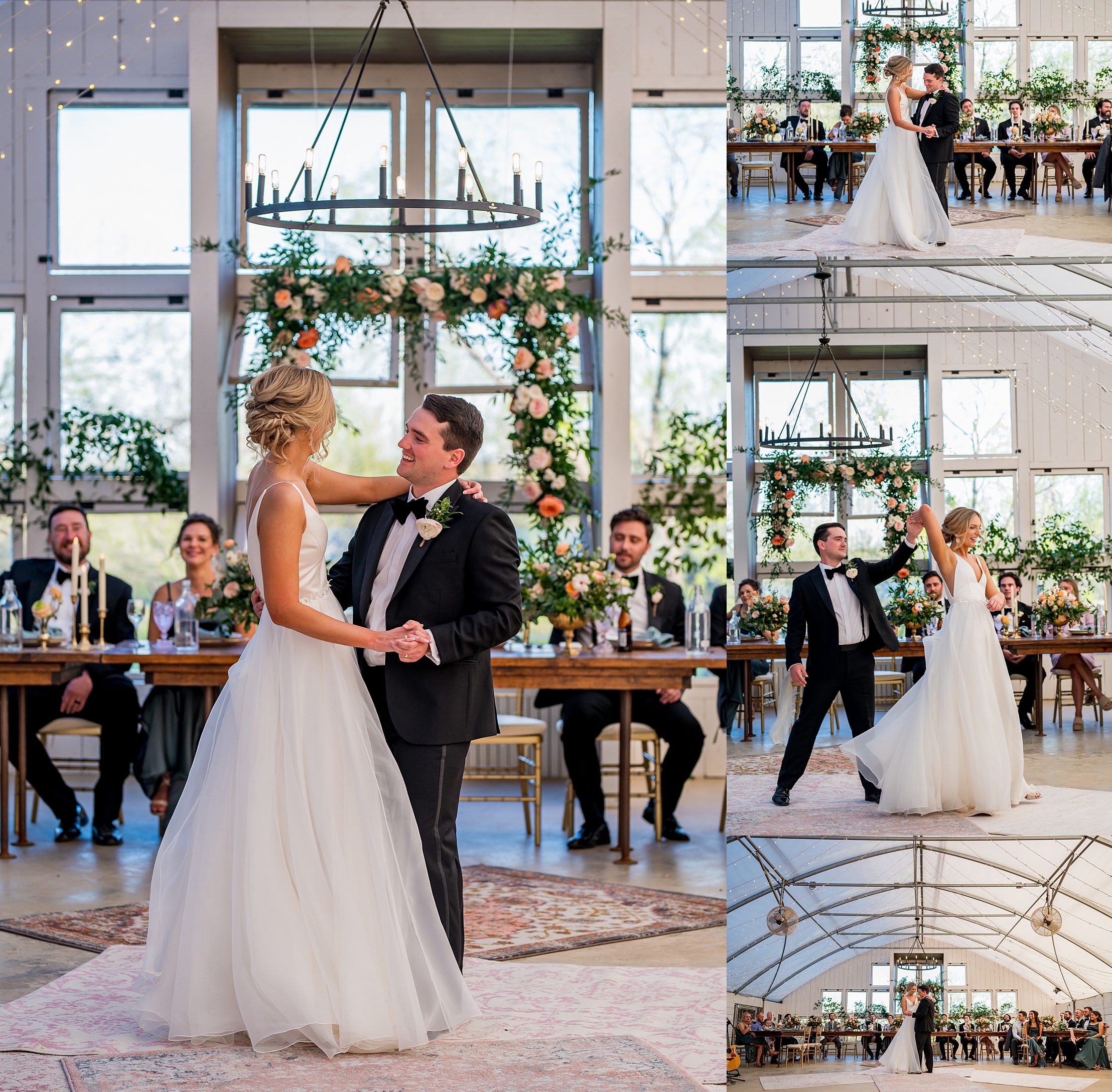 bride and groom having their first wedding dance at camino real ranch 